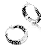 "The Black out" Black Austrian Crystal Hoop Earrings