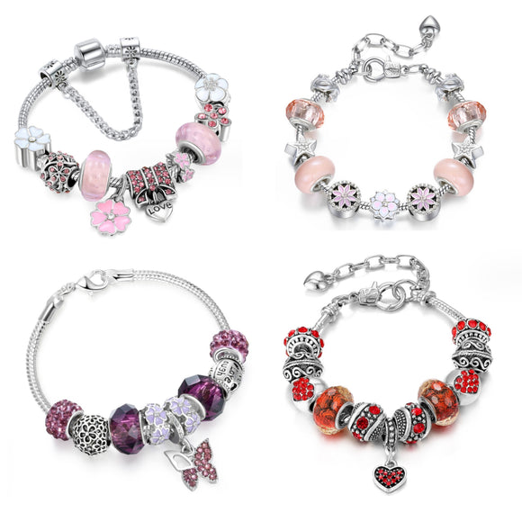 Charm Bracelets Made With Austrian Crystal Elements