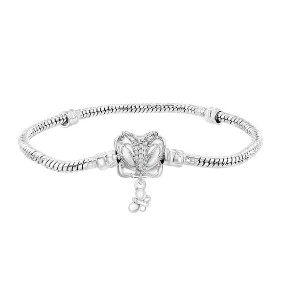 Butterfly CZ Charm Bracelet