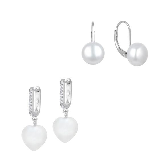 2 Pack Pearl Earrings
