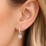 Crystal Huggie Drop Hoop Earrings