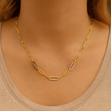 "Eternity" Paperclip Crystal Charm Necklace