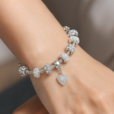 Crystal Heart Charm Bracelet