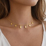Gold-Plated Star Choker Necklace