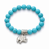 Turquoise and Elephant Charm Bracelet