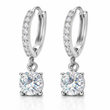 Crystal Huggie Drop Hoop Earrings