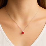 Created Ruby Pendant Necklace