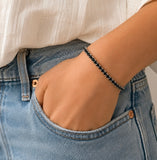 Round Cut Black Tennis Bracelet