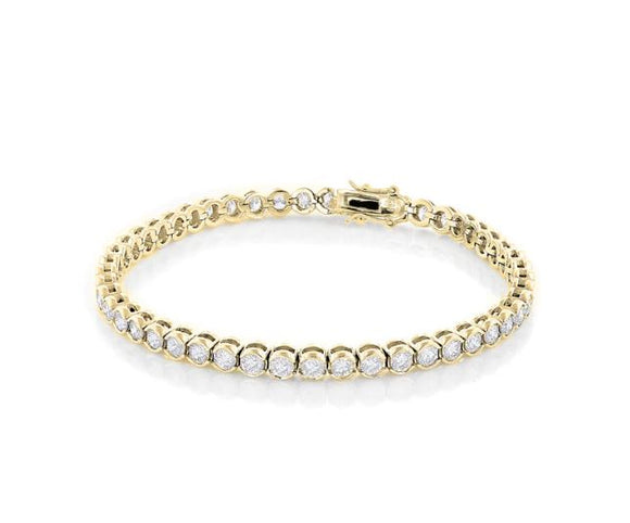 18k Gold Plated Crystal Bezel Bracelet