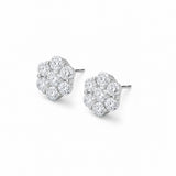 Sterling Silver Cluster Moissanite Earrings