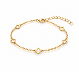 Sterling Silver Gold-Tone Clover Bracelet