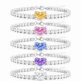 Crystal Heart Bracelets - 5 Color Options