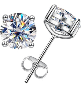 Round Moissanite Earrings