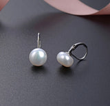 Solid Sterling Silver Genuine Fresh Water Pearl Earrings