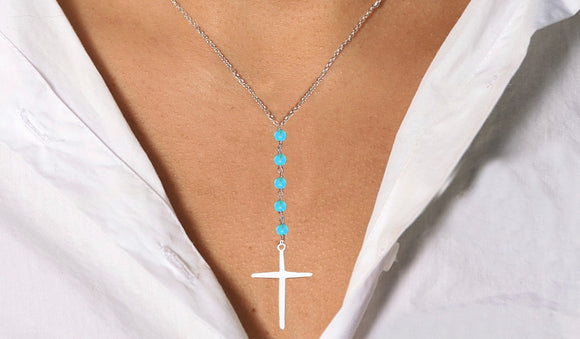 Solid 925 Sterling Silver Cross Necklace