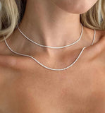 Solid Sterling Silver 925 Super Long Twisted Necklace