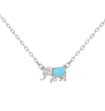Sterling Silver Elephant Turquoise Necklace