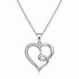 Sparkling Intertwined Heart Pendant Necklace