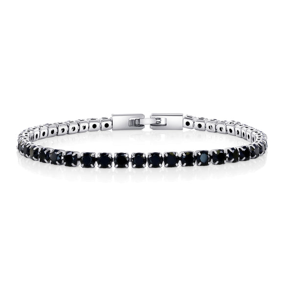 Round Cut Black Tennis Bracelet