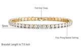 Gem Jewelers "Touch Of Elegance" Gold Flashed Round Tennis Bracelet