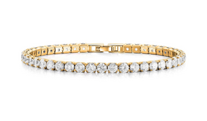 Gem Jewelers "Touch Of Elegance" Gold Flashed Round Tennis Bracelet