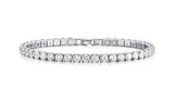 Gem Jewelers "Touch Of Elegance" White Gold Flashed Round Tennis Bracelet