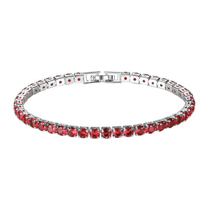 Round Cut Red Tennis Bracelet