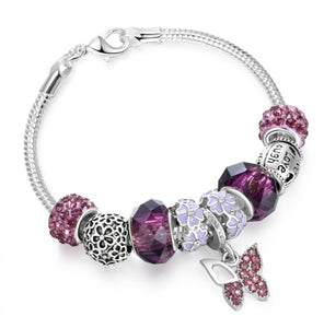 Gem Jewelers "The Butterfly" Crystal Charm Bracelet