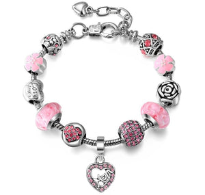 Pink Crystal " Mom " Bracelet