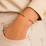 Twisted Gold-Plated Cuff Bangle