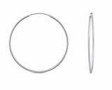 925 Sterling Silver Large Endless Tube Hoop Earrings