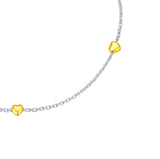 Two Tone Station Heart Bracelet