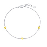 Two Tone Station Heart Bracelet