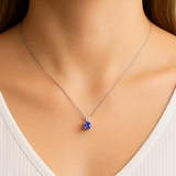 Created Tanzanite Pendant Necklace