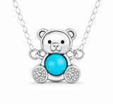 Teddy Bear Turquoise Necklace