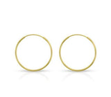 14K Yellow Gold Classic Endless Hoop Earrings