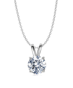 Round Cut Crystal Pendant Necklace