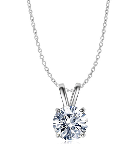 Round Cut Crystal Pendant Necklace