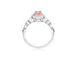 3.00 CTTW Pink Sapphire Princess Cut Two Row Halo Ring
