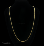 14K Gold Over Sterling Silver Twisted Link Rope Chain Necklace Unisex