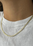 Solid Sterling Silver Two Tone Mariner Link Chain Necklace For Men And Women - 5 Lengths