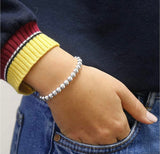 Solid 925 Sterling Silver Bead Ball Bracelet