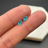 925 Sterling Silver Swiss Blue Topaz Gemstone Earrings