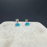 925 Sterling Silver Swiss Blue Topaz Gemstone Earrings