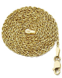 Italian 14K Yellow Gold 1.5MM Diamond Cut Rope Chain 16-24 Inch