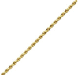 14K Gold Hollow 1.5MM Diamond Cut Rope Chain Necklace for Men and Women