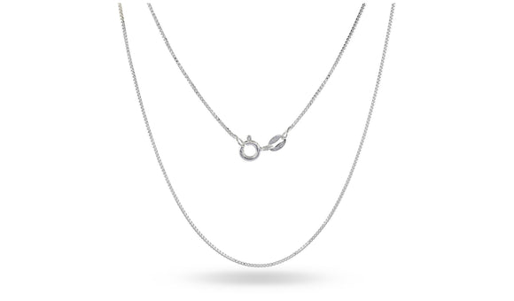 Sterling Silver Thin .8MM Unisex Box Chain Necklace - 5 Sizes