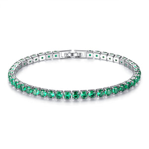 Lab Created Green Emerald Tennis Bracelet