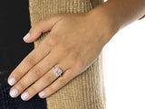 3.00 CTTW Pink Sapphire Princess Cut Two Row Halo Ring