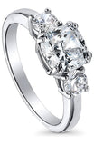 4.00 CTTW Tri Stone Cushion Cut Ring